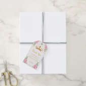 Crown Glitter Floral Princess Birthday Gift Labels Cadeaulabel (Met Touw)