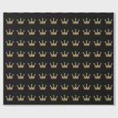 Crown Gold Sepia Black Metallic Minimalism Elegant Cadeaupapier (Vlak)
