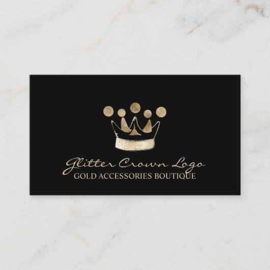 Crown Gold Sparkle-Accessoires Visitekaartje (Voorkant)