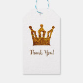 Crown, Golden Crown Custom Gift Labels Cadeaulabel (Achterkant)