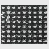 Crown Gray Silver Prince Princess Black Spark Cadeaupapier (Vlak)