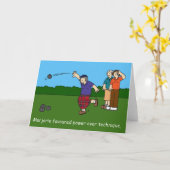 Crown Green Bowling Birthday Cartoon Kaart (Gele Bloem)