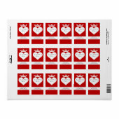 Crown Heart Adreslabel Etiket (Full Sheet)