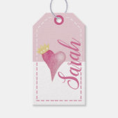Crown Heart Pastel Blush Waterverf Art Cadeaulabel (Voorkant)