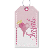 Crown Heart Pastel Blush Waterverf Art