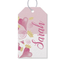 Crown Heart Pastel Blush Waterverf Monogramed