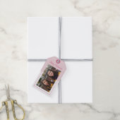 Crown Heart Pastel Blush Waterverf Monogramed Cadeaulabel (Met Touw)