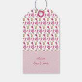 Crown Heart Pastel Blush Waterverf Monogramed Cadeaulabel (Achterkant)