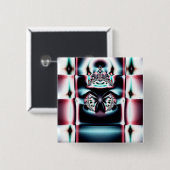 Crown Jewel Vierkante Button 5,1 Cm (Voorkant /achterkant)