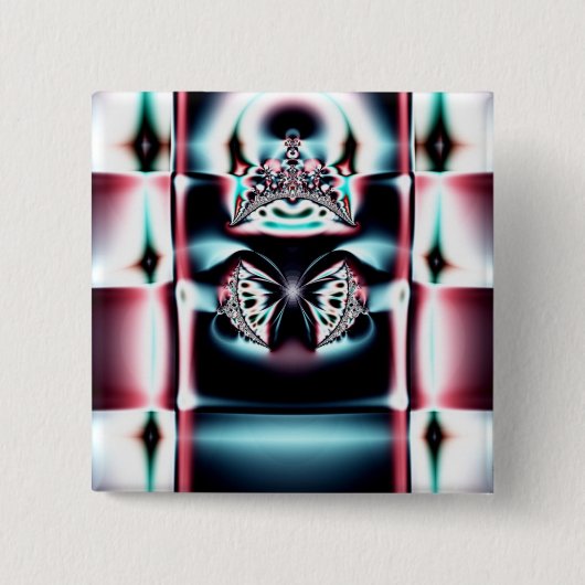 Crown Jewel Vierkante Button 5,1 Cm (Voorkant)