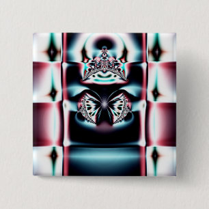Crown Jewel Vierkante Button 5,1 Cm