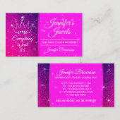 Crown Jewelry Sparkle paarse Bling Visitekaartje (Voorkant / Achterkant)