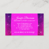 Crown Jewelry Sparkle paarse Bling Visitekaartje (Achterkant)