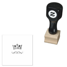Crown King Mustache Barbershop Logo Rubberstempel