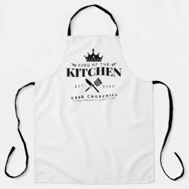 Crown King of the Kitchen Foodie Dad Personalized Schort