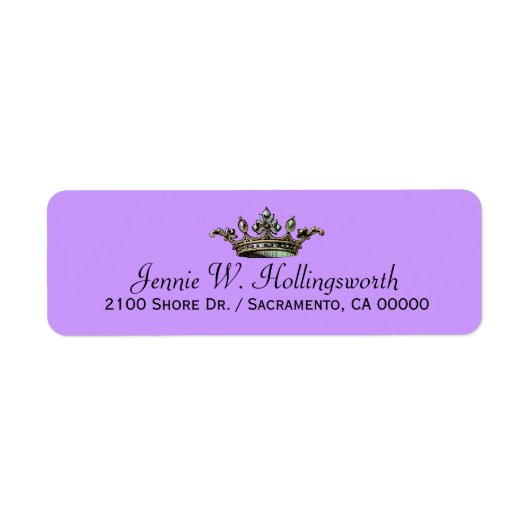 Crown Lavender Girly Retouradres Etiket (Voorkant)