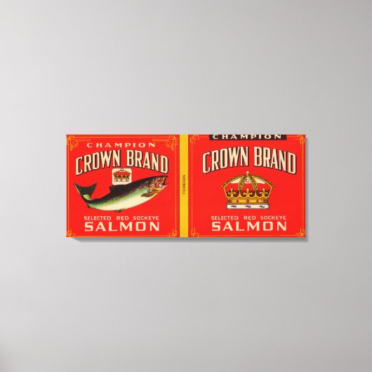 Crown Merk Salmon Label Canvas Afdruk (Voorkant)