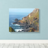 Crown Mines Botallack Cornwall Verenigd Koninkrijk Canvas Afdruk (Insitu (Houten vloer))