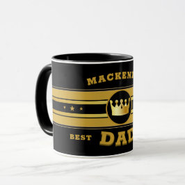 Crown naam cadeau voor beste papa ooit ZWART EN GO Mok