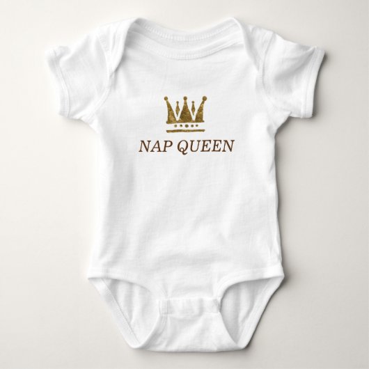 Crown Nap Queen Baby Jersey Bodysuit (Voorkant)