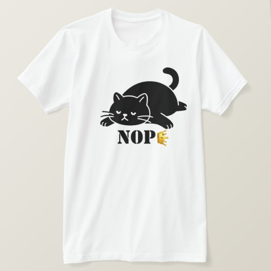 Crown NOPE Black Cat Funny for Cat Lovers T-shirt (Design voorkant)
