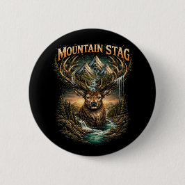Crown of the Mountain Stag Ronde Button 5,7 Cm