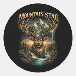 Crown of the Mountain Stag Ronde Sticker