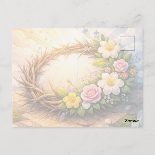 Crown of Thorns Religious Easter Postcard Briefkaart (Achterkant)