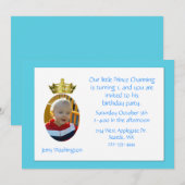 Crown Photo Birthday Party Invitation Kaart (Voorkant / Achterkant)