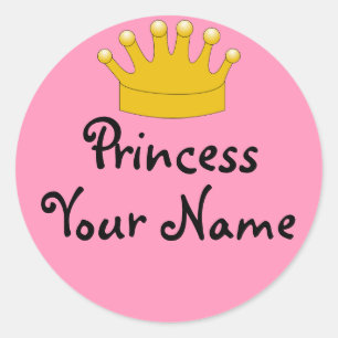 Crown Pink Princess Jouw naam Stickers personalise