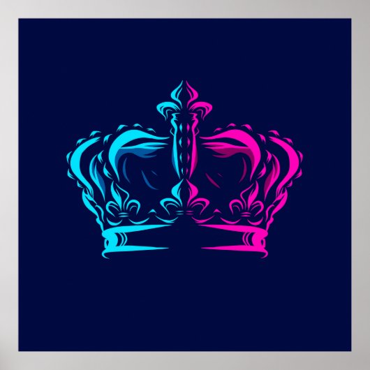 Crown pop kunst poster (Voorkant)