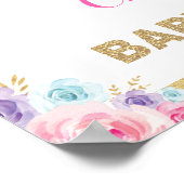 Crown Princess Blush Floral Baby shower Welcome Po Poster (Hoek)