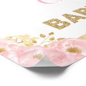 Crown Princess Blush Floral Baby shower Welcome Poster (Hoek)