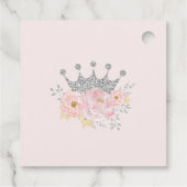 Crown Princess Blush Pink Floral Silver Birthday Bedankjes Labels (Achterkant)