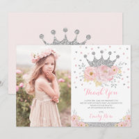 Crown Princess Blush Pink Silver Birthday Foto