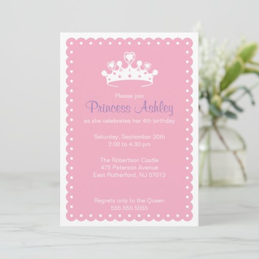 Crown Princess Invitation Kaart (Staand voorkant)