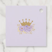 Crown Princess Paars Floral Gold Glitter Birthday Bedankjes Labels (Achterkant)