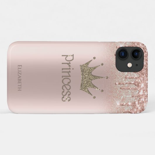 Crown Princess Roos Gold Glitter Drikeh Case-Mate iPhone Case (Achterkant (horizontaal))