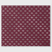 Crown Princess Royal Maroon Burgundy Silver Cadeaupapier (Vlak)