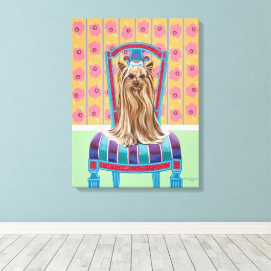 Crown Princess Yorkie Canvas Afdruk (Insitu (Houten vloer))