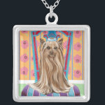 Crown Princess Yorkie Zilver Vergulden Ketting<br><div class="desc">Dieren</div>