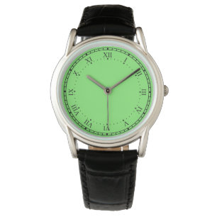 Crown Protector Zwart en groen lederen horloge
