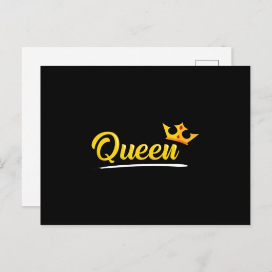 Crown Queen Princess Gold Royal Funny Gift Idea Briefkaart (Voorkant / Achterkant)
