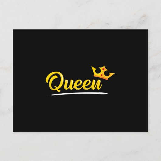 Crown Queen Princess Gold Royal Funny Gift Idea Briefkaart (Voorkant)