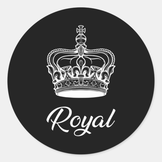 Crown Queen Princess Gold Royal Funny Gift Idea Ronde Sticker (Voorkant)