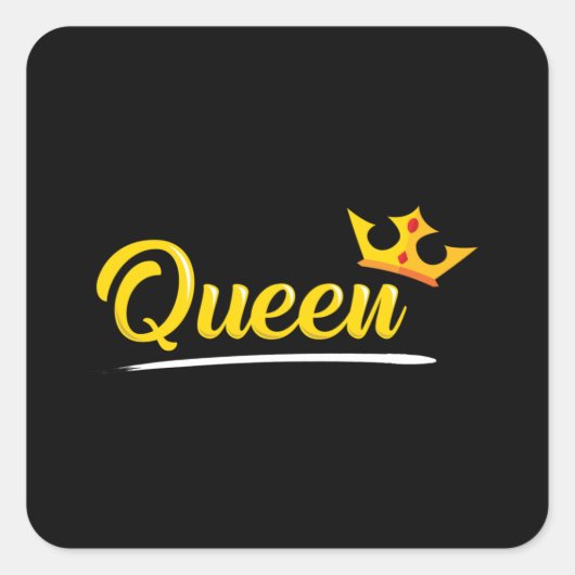 Crown Queen Princess Gold Royal Funny Gift Idea Vierkante Sticker (Voorkant)