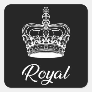 Crown Queen Princess Gold Royal Funny Gift Idea Vierkante Sticker