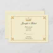 Crown Regency in Gold en Ivory Response Kaart (Voorkant / Achterkant)