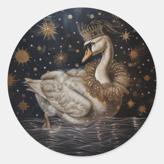 Crown - Ronde Stickers voor Stationery (Voorkant)