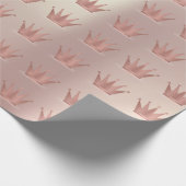 Crown Roos Gold Copper Prince Princess Sweet 16th Cadeaupapier (Hoek)